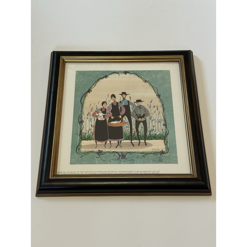 P. Buckley Moss Framed Signed Print "The Generations" 910/7962 Double Signed